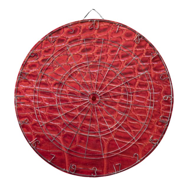 Faux red alligator leather dartboard (Front)