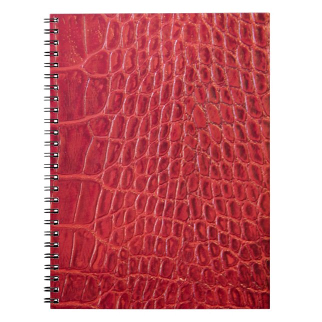 Faux red alligator leather notebook (Front)