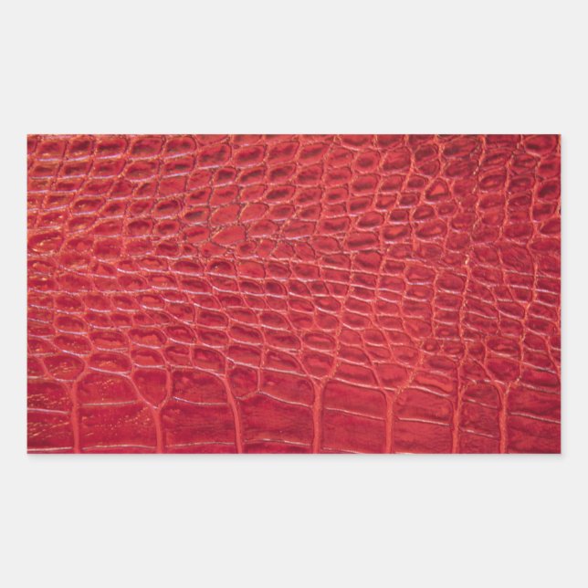 Faux red alligator leather rectangular sticker (Front)