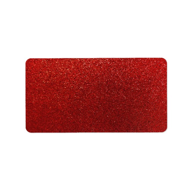 Faux Red Burgundy Glitter Background Sparkle Label (Front)