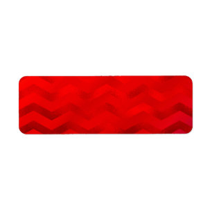 Faux Red Burgundy Shiny Foil Texture Chevron Return Address Label
