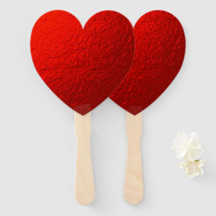 Faux Red Foil Texture Valentine's Day Hand Fan