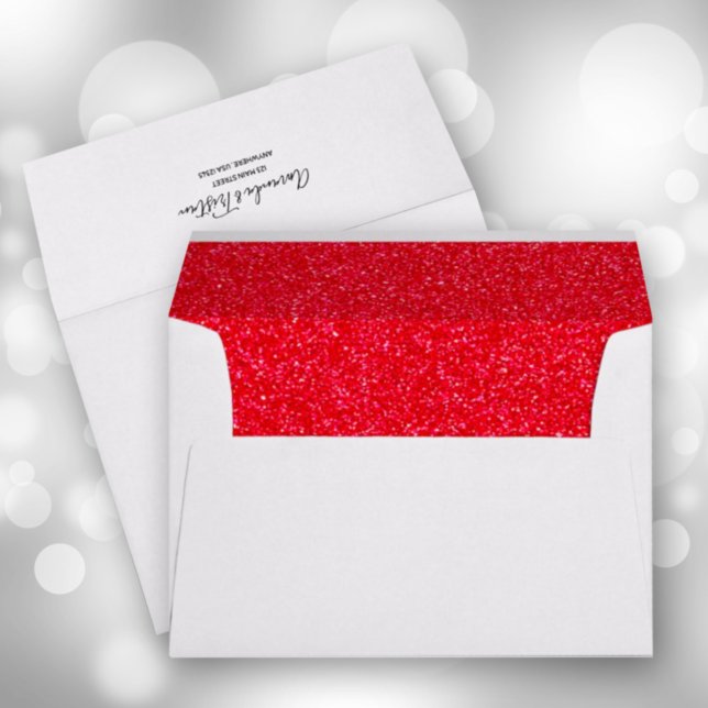Faux Red Glitter 5 x 7 Envelope (Creator Uploaded)
