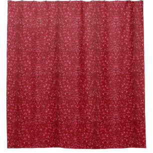 Faux Red Glitter Shower Curtain