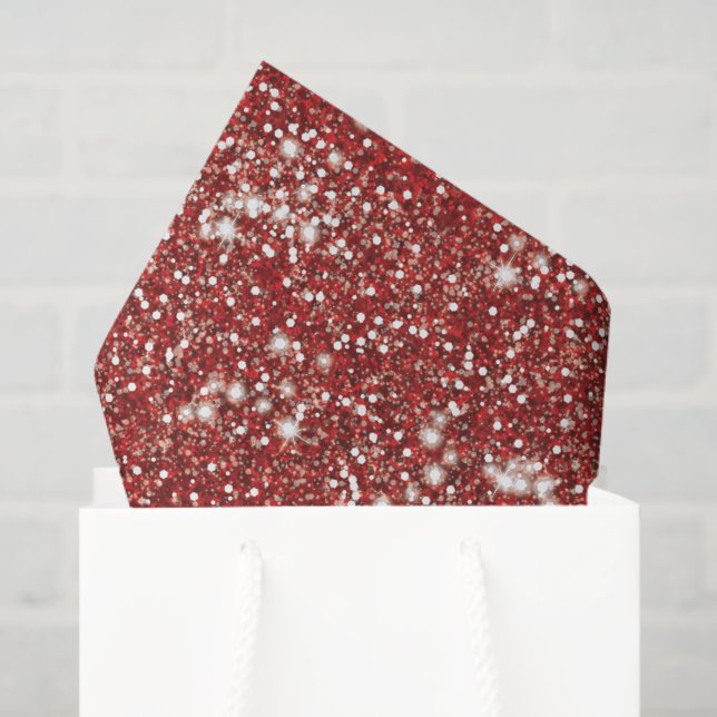 Faux Red Glitter Texture Look-like Design Tissue Paper (Gift Bag)
