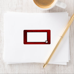 Faux Red Leather Lips Label