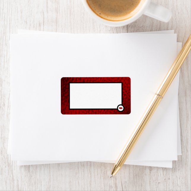 Faux Red Leather Lips Label (Insitu)