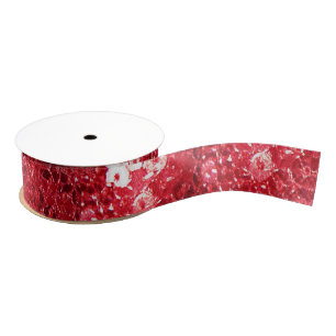 Faux Red Sequin Image Grosgrain Ribbon