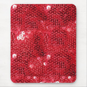 Faux Red Sequin Pattern Image Mouse Pad