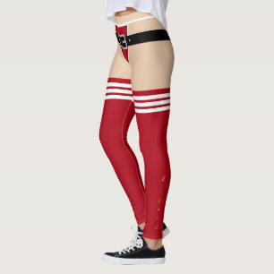 Faux Red Socks and Bikini Thong Leggings