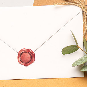 Faux Red Wax Initials Monogram Classic Round Sticker