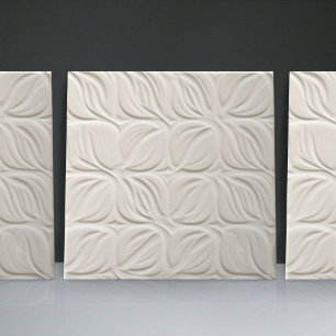 Faux Relief Glazed White Minimalist Home Decor Ceramic Tile