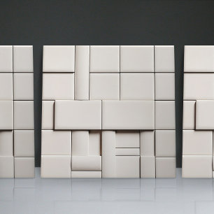 Faux Relief Glazed White Minimalist Home Decor Ceramic Tile