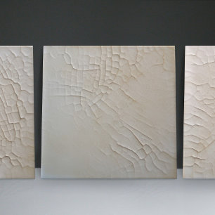 Faux Relief Glazed White Minimalist Home Decor Ceramic Tile