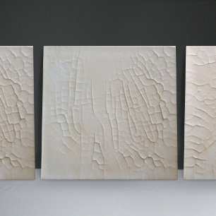 Faux Relief Glazed White Minimalist Home Decor Ceramic Tile