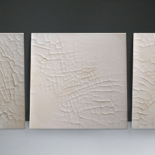 Faux Relief Glazed White Minimalist Home Decor Ceramic Tile