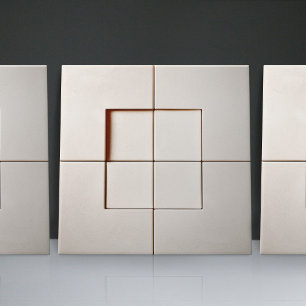 Faux Relief Glazed White Minimalist Home Decor Ceramic Tile