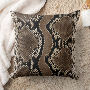 Faux Rock Python Snake Skin Cushion