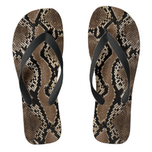 Faux Rock Python Snake Skin Thongs