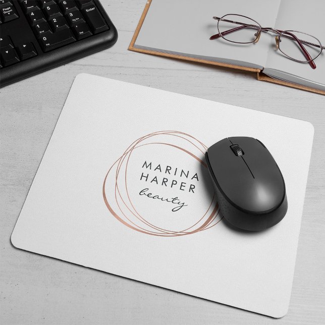 Faux Rose Gold Abstract Logo Mouse Pad (Creator Uploaded)