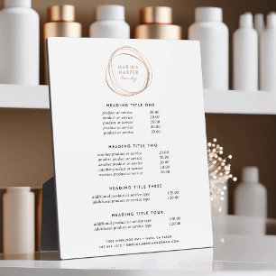 Faux Rose Gold Abstract   Pricing & Services Plaque