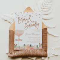 Faux Rose Gold Brunch Bubbly Bridal Shower