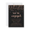 Faux Rose Gold Confetti on Black Engagement Party