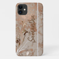Faux Rose Gold Editable Name iPhone / iPad case