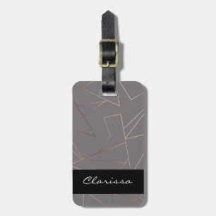 Faux rose gold elegant modern minimalist geometric luggage tag