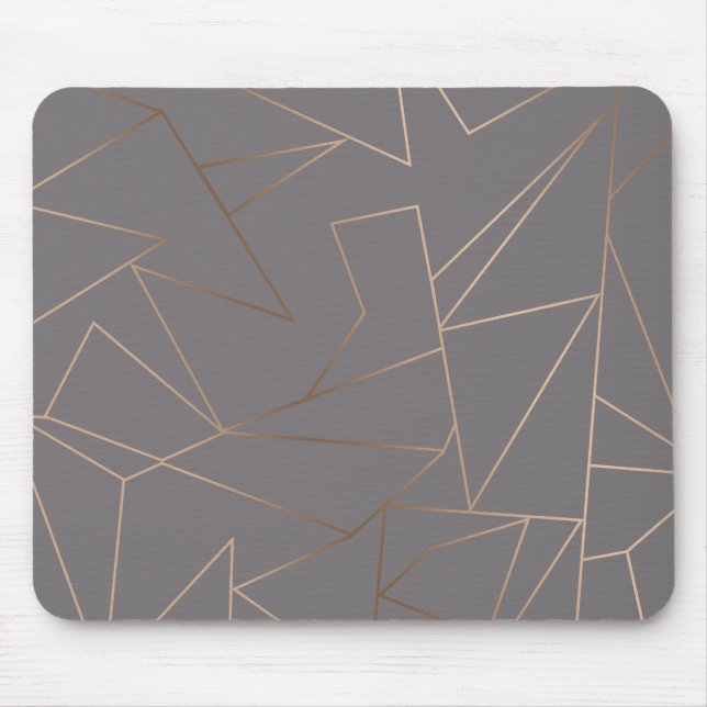 Faux rose gold elegant modern minimalist geometric mouse pad (Front)