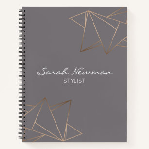 Faux rose gold elegant modern minimalist geometric notebook
