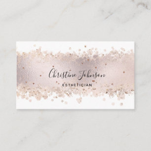 faux rose gold foil aesthetician business card