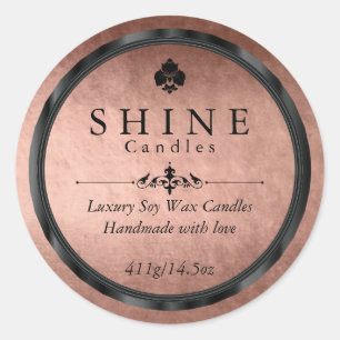 Faux Rose Gold Foil and Black Labels