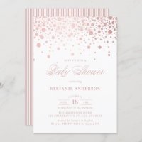 Faux Rose Gold Foil Confetti Baby Shower