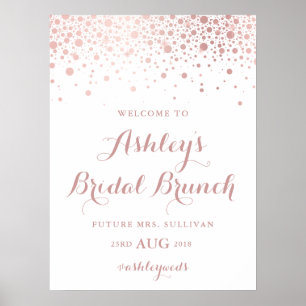 Faux Rose Gold Foil Confetti Bridal Brunch Sign