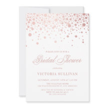 Faux Rose Gold Foil Confetti Dots Bridal Shower