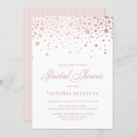 Faux Rose Gold Foil Confetti Dots Bridal Shower