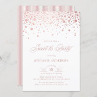 Faux Rose Gold Foil Confetti Dots Sweet 16 Party