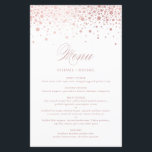 Faux Rose Gold Foil Confetti Wedding Menu Card<br><div class="desc">Add an elegant accent to your event tablescape with this customisable menu card. It features faux gold foil confetti dots with an elegant script. Personalise this elegant menu card by adding your own details. This faux gold foil menu card is perfect for weddings, bridal showers, baby showers, and so much...</div>