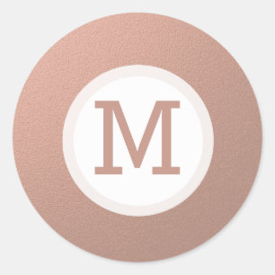 Faux Rose Gold Foil Monogram Initial Seal