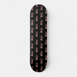 Faux Rose Gold Foil Pineapple Pattern Skateboard