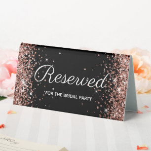 Faux Rose Gold Glitter Black Reserved