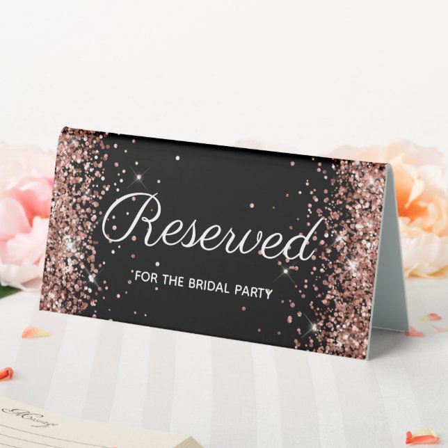 Faux Rose Gold Glitter Black Reserved (In SItu (Wedding))