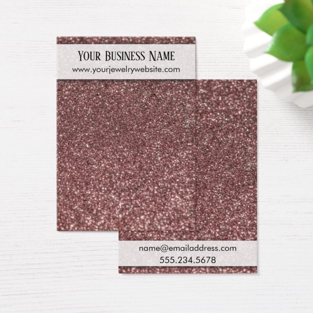 Faux Rose Gold Glitter Earring Holder Display Card (Desk)