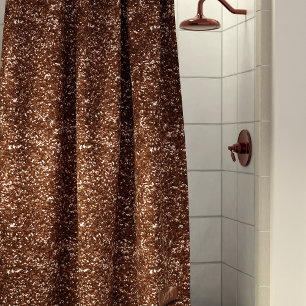 Faux Rose Gold Glitter Modern Shower Curtain