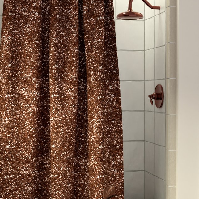 Faux Rose Gold Glitter Modern Shower Curtain (Creator Uploaded)