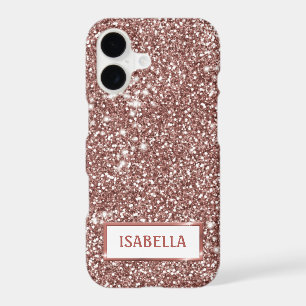 Faux Rose Gold Glitter Texture Look & Custom Name
