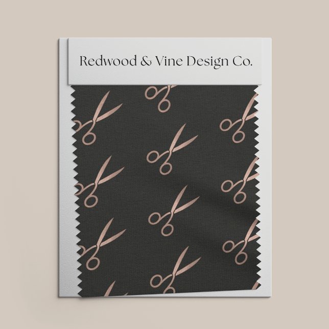 Faux Rose Gold Hair Salon Scissors Pattern Fabric (Creator Uploaded)