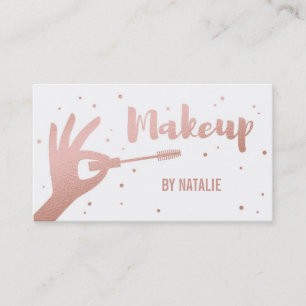 Faux Rose Gold Makeup Artist Business Card
