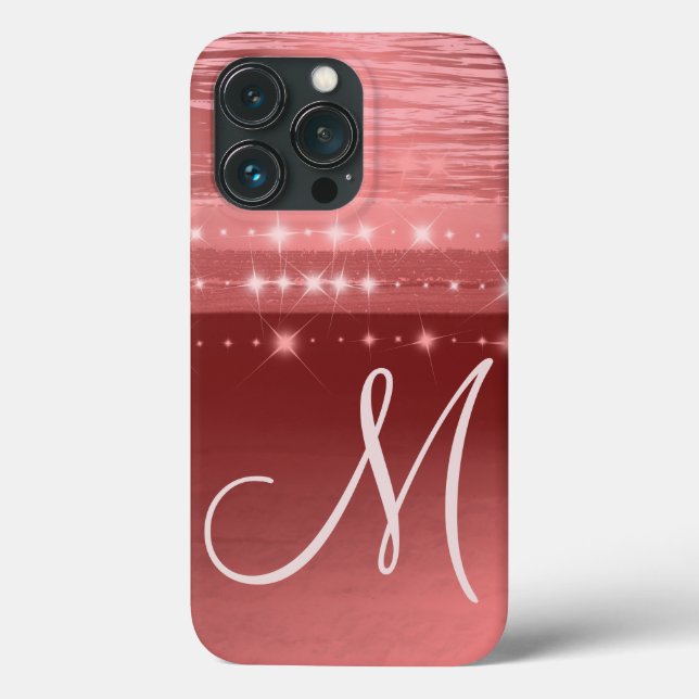 Faux Rose Gold Monogram Case-Mate iPhone Case (Back)